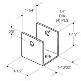 Restroom Partition U-Bracket 1-1/4 CRSS J 1949 2