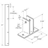 Jacknob® Two Ear Wall Bracket, 1/2