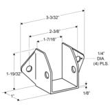 Restroom Partition Headrail Wall Bracket 1-1/4 Polished Chr J 2170 2