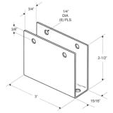 Restroom Partition U-Bracket 3/4 X-High 3 Long - CRSS J 2319 2