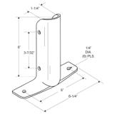 Jacknob® Urinal Screen Wing Bracket, 1-1/4