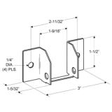 Jacknob® Headrail Wall Bracket, 1-1/4