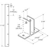 Jacknob® Two Ear Wall Bracket, 1/2