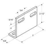 Restroom Partition Pilaster L-Bracket 3 X 2-1/2 CRSS J 3079 2