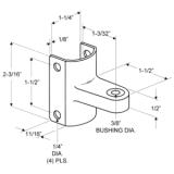Jacknob® Hinge Bracket, Top, 350-G, Polished Chrome, 1/ea (3510) J 3510 2