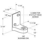 Jacknob® Hinge Bracket, Top, Flat G-3, Polished Chrome, 1/ea (3750) J 3750 2