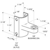 Restroom Partition Hinge Bracket Top 1-1/4 Satin Stainless J 4533 2