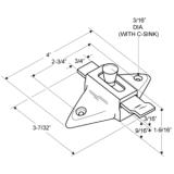 Jacknob® Surface Mounted Latch Slide, 2-3/4