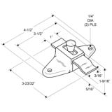 Jacknob® Surface Latch Slide, Offset, Stainless Steel, 1/ea (5063) J 5063 2
