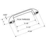 Restroom Partition Door Pull 3-1/2 Centers Zamac Polished C J 5400 2