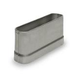 Restroom Partition Pilaster Shoe 7L X 1-1/4W X 3H Round E J 61079