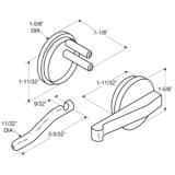 Jacknob® Sanymetal Latch Concealed w/ Zinc Bar, Polished Chrome, 1/ea (6860) J 6860 2