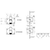 Jacknob® Hinge Surface Mounted, RH-IN/LH-OUT, .090