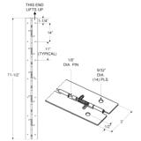 Jacknob® Piano Hinge, 71-1/2