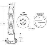 Jacknob® Shoulder Screw Pack, 6-Lobe, 10-24 x 1-1/16