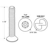 Restroom Partition 8-32 X 1-1/8 Oval One Way Screw Stainles J 9449 2