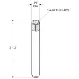 PIN, HINGE-.35 X 2.5 NYLON SAN-7774 KNURLED J 98715 2