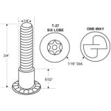 Jacknob® Shoulder Screw, 6 Lobe, 10-24 x 3/8