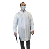 Keystone® Keyguard Tyvek Alternative Lab Coat w/ Pockets, Snap Front & Elastic Wrists, White, 30/cs - Small KEY LC0 WE KG SM