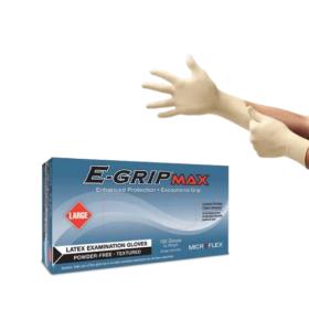Microflex® E-Grip® Max Latex Exam Gloves, Powder Free, 10x100, Natural, 6.3 mil - Large L923