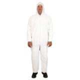 Safety Zone® ProMax® Disposable Coveralls w/ Zip Front, Attached Hood and Elastic Wrists & Ankles, White, 25/cs – 4XL M1028 4X