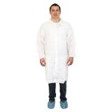 Safety Zone® PolyLite® Lab Coat w/ No Pockets, Snap Front & Elastic Wrists, White, 35 GSM, 30/cs - Medium M1714 M E W