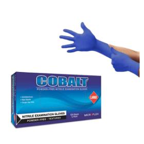 Microflex® Cobalt™ Nitrile Exam Gloves, Powder Free, 10x100, Blue, 4.3 mil - Large N193