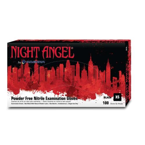 Art Noir® Night Angel® Nitrile Powder-Free Exam Gloves, 10x100, Black, 4 mil - XS NGL220