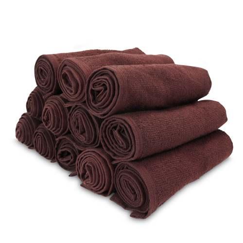 SALON TOWELS 16 X 28 BLEACH SAFE  BROWN  12 PACK