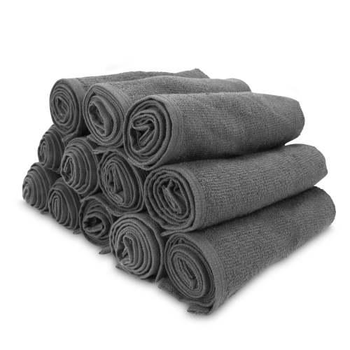 SALON TOWELS 16 X 28 BLEACH SAFE  CHARCOAL  12 PACK