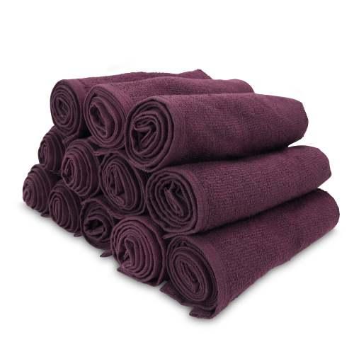 SALON TOWELS 16 X 28 BLEACH SAFE  EGGPLANT  12 PACK