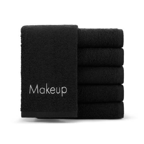 MAKEUP TOWELS 11X17  BLACK  6 PACK