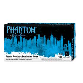Art Noir® Phantom® Latex Powder-Free Exam Gloves, Textured, 10x100, Black, 6 mil - Large PHM916