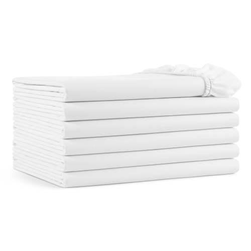 LULWORTH T200 FITTED BED SHEETS - KING FITTED  WHITE  6 PACK
