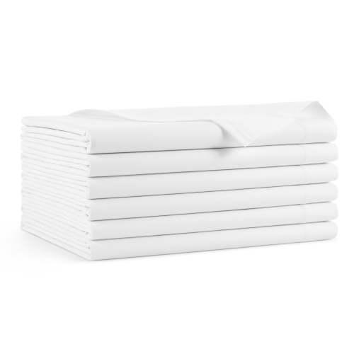 LULWORTH T200 FLAT BED SHEETS - FULL  WHITE  6 PACK