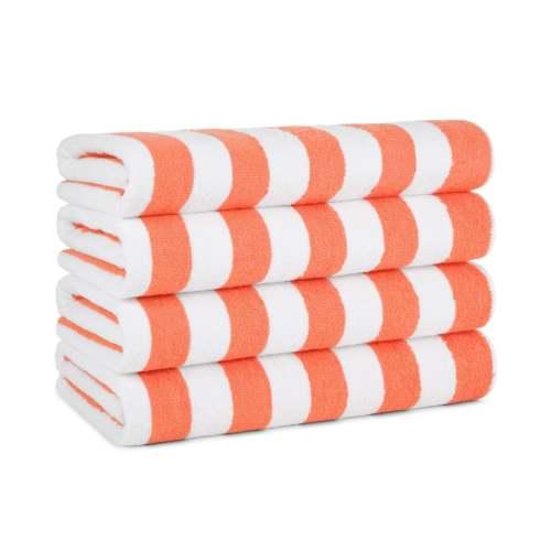 CALIFORNIA CABANA TOWELS 30 X 70  CORAL  4 PACK
