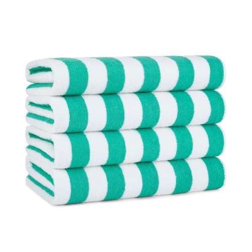 CALIFORNIA CABANA TOWELS 30 X 70  GREEN  4 PACK