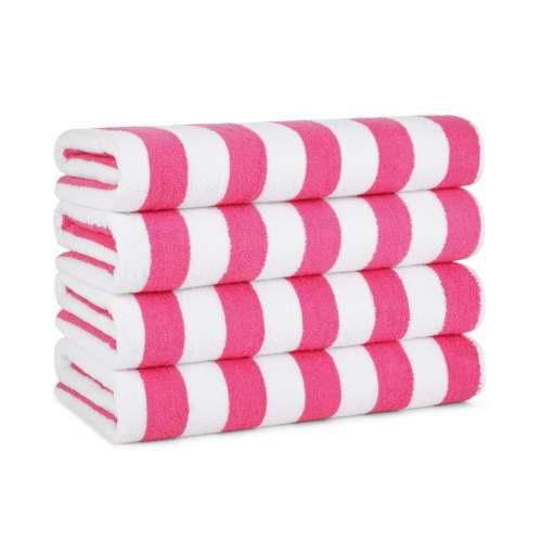 CALIFORNIA CABANA TOWELS 30 X 70  PINK  4 PACK