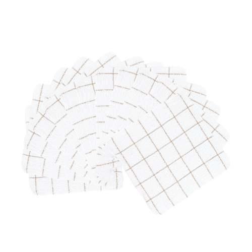 DISH CLOTH TAN CHECK 12DZ CTN
