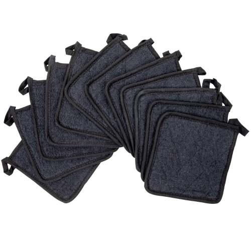 POT HOLDERS  BLACK  12 PACK