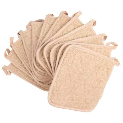 POT HOLDERS  TAN  12 PACK