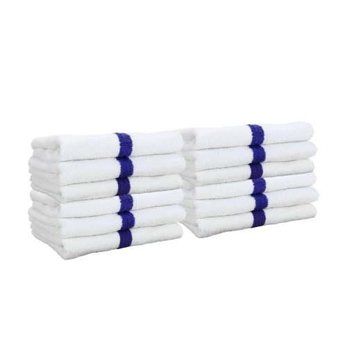 GYM POWER HAND TOWELS - 16 X 27  BLUE  12 PACK
