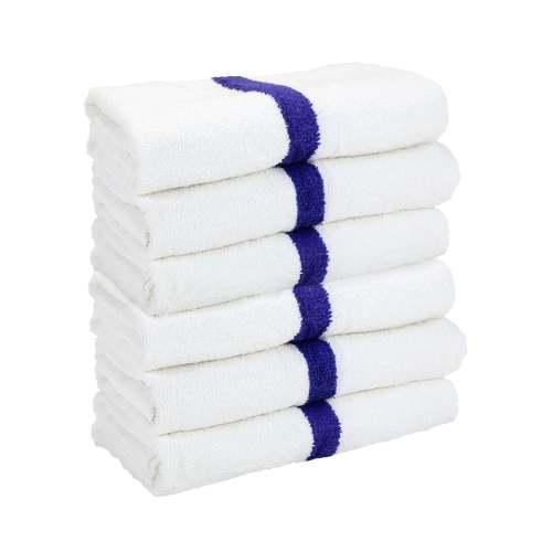 GYM POWER BATH TOWELS 22 X44  BLUE  6 PACK