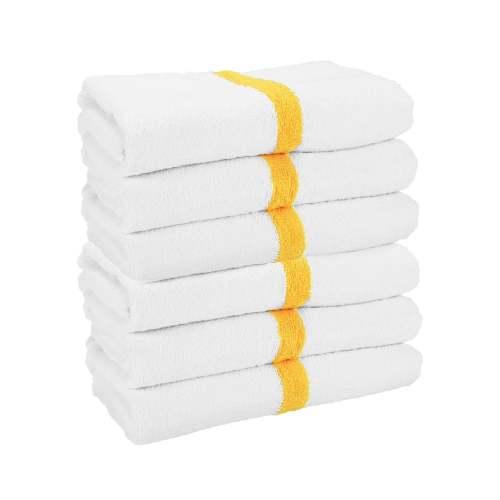 GYM POWER BATH TOWELS 22 X44  GOLD  6 PACK