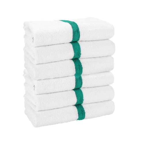 GYM POWER BATH TOWELS 22 X44  GREEN  6 PACK