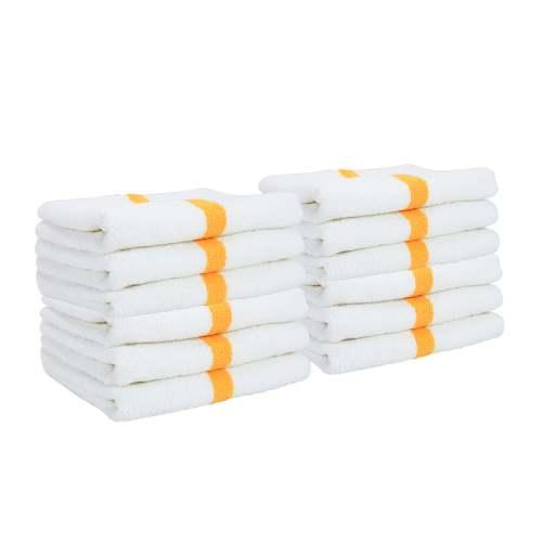 16x27 3LB Hand Towels Gold Center Stripe