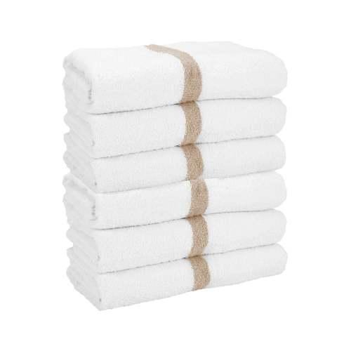 22x44 6LB Power Gym Towels Beige Center Stripe