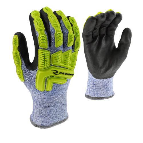 PU COATED GLOVE W  HPPE SHELL  CUT A4  TPR BACK  XXL
