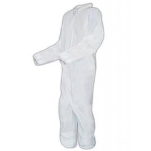 MICROPOROUS COVERALL  ELASTIC WRIST   ANKLES  WHITE-5X 25 CS