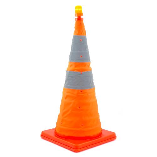 COLLAPSIBLE CONE  28  HIGH ORANGE W  4    6  REFLECT. COLLAR